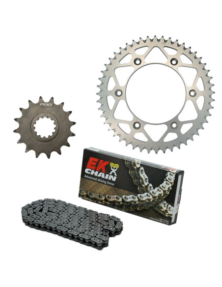 Kit chaine EK CHAIN super-renforcée alu DUCATI 1200 MONSTER 2014 - 2019