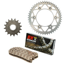 Kit chaine EK CHAIN super-renforcée alu SUZUKI GSX-S 1000 - GSX-S 1000 F - GSX-S 1000 GT - GSX-S 1000 GX  - KATANA