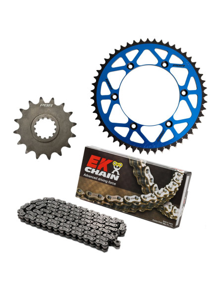 Kit chaine EK CHAIN renforcée alu SHERCO 125 SC 2019 - 2020 - 125 SE-R 2022