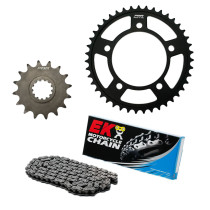 Kit chaine EK CHAIN standard acier KAWASAKI KMX 125 1986 - 2002