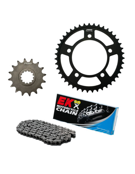 Kit chaine EK CHAIN standard acier VOGE 125 R 2023 - 2024