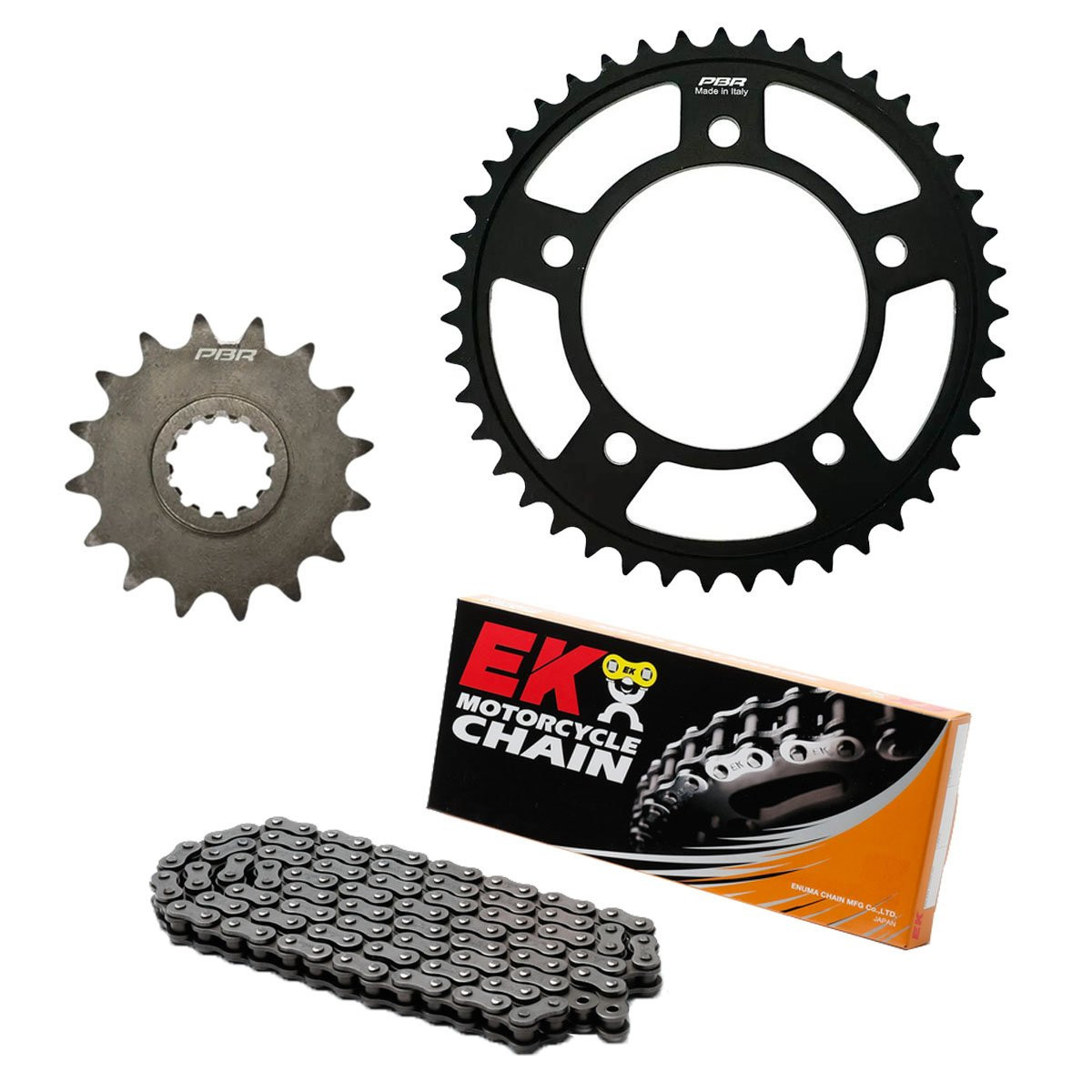 Kit chaine EK CHAIN standard acier BENELLI TRK 502 2018 - 2025
