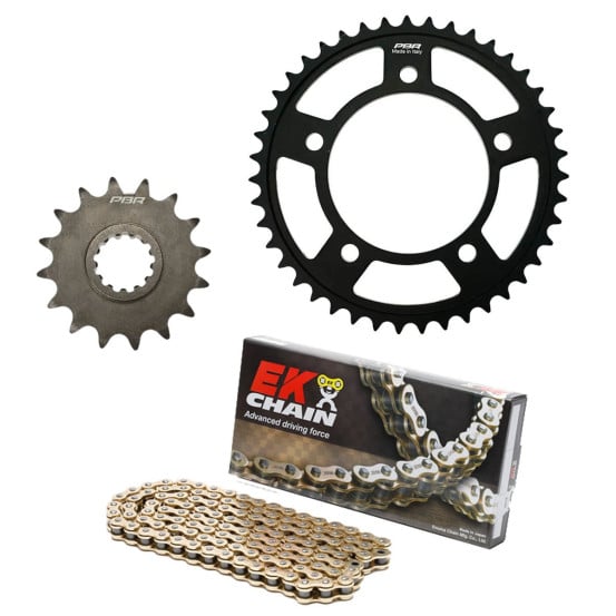 Kit chaine EK CHAIN renforcée acier HONDA CRF 450 R 2017 - 2020