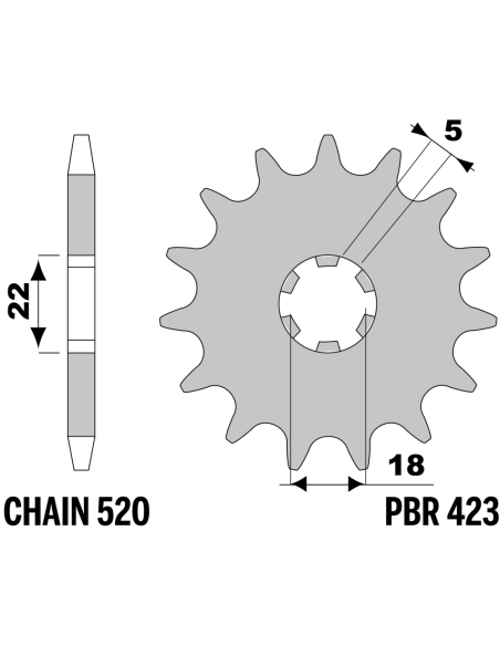 Kit chaine EK CHAIN renforcée acier KAWASAKI KX 125 2003