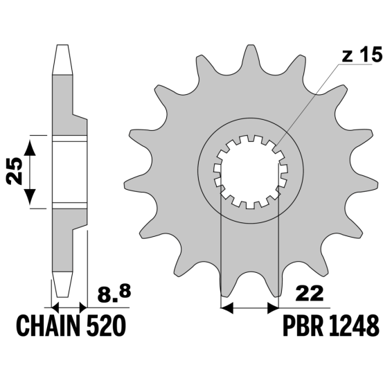 Kit chaine EK CHAIN renforcée acier KTM 125 SX 1999 - 2019