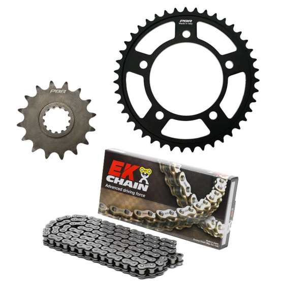 Kit chaine EK CHAIN super-renforcée acier YAMAHA TDM 850 1991 - 1995
