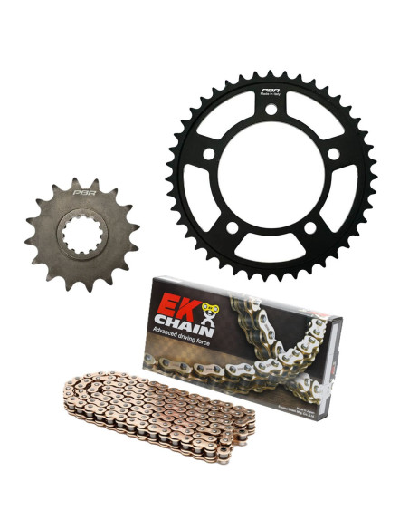 Kit chaine EK CHAIN super-renforcée acier SUZUKI GSR 750 2011 - 2016