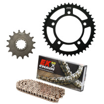 Kit chaine EK CHAIN super-renforcée acier TRIUMPH DAYTONA 750 1992 - 1993 - TRIDENT 750 1992 - 1998