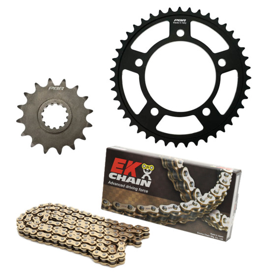 Kit chaine EK CHAIN racing acier KAWASAKI NINJA ZX-6 R 2005 - 2006