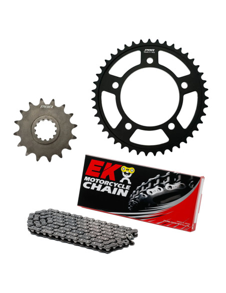 Kit chaine EK CHAIN racing acier GAS GAS MC 65 2024 - 2025 | HUSQVARNA TC 65 2017 - 2025 | KTM 65 SX 2024 - 2025