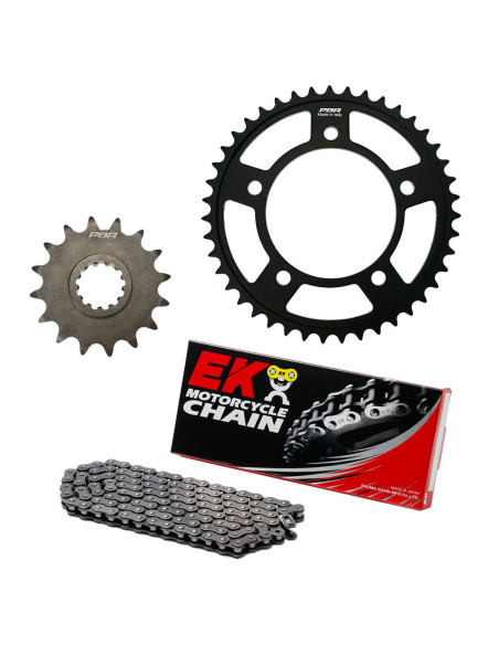 Kit chaine EK CHAIN racing acier SUZUKI RM 65 2003 - 2005