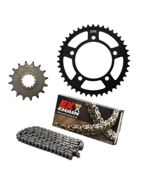 Kit chaine EK CHAIN renforcée acier BMW F 650 1993 - 2003 - F 650 ST 1997 - 2000