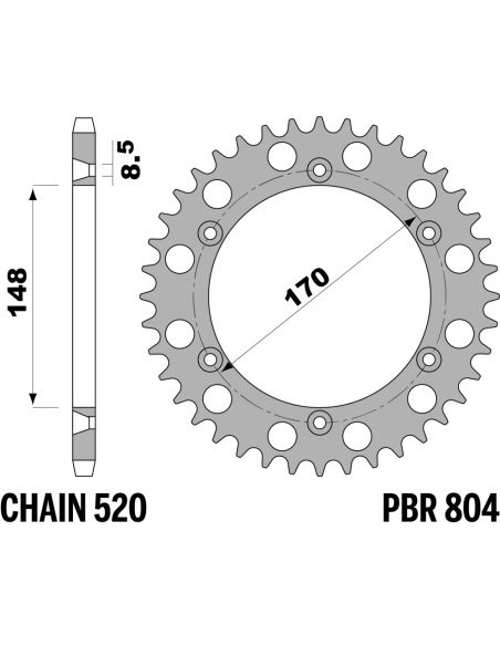Kit chaine EK CHAIN renforcée acier SUZUKI DR 600 1985 - 1989