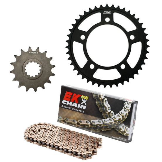 Kit chaine EK CHAIN renforcée acier DUCATI 695 MONSTER 2006 - 2008