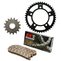 Kit chaine EK CHAIN super-renforcée acier CAGIVA MITO 125 1990 - 1992