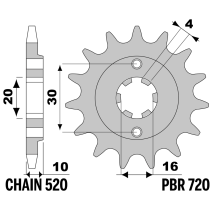 Kit chaine EK CHAIN super-renforcée acier CAGIVA MITO 125 1990 - 1992 2