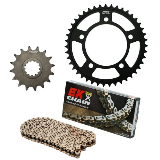Kit chaine EK CHAIN super-renforcée acier DUCATI 695 MONSTER 2006 - 2008