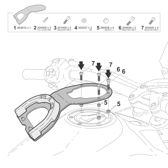 Support Click System SHAD M012CS Moto Guzzi V85 TT / Travel 2024-2026 pour sacoche de réservoir