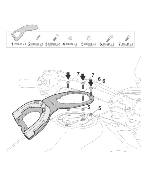 Support Click System SHAD M012CS Moto Guzzi V85 TT / Travel 2024-2026 pour sacoche de réservoir