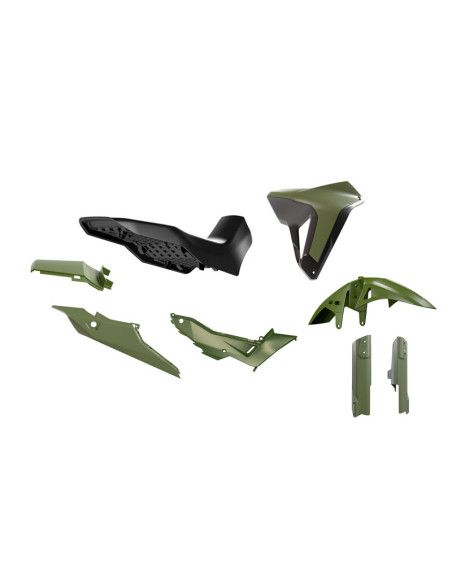 Kit plastiques RTECH Revolution - Vert Kaki Noir - Honda 750 XL Transalp 2023-2025