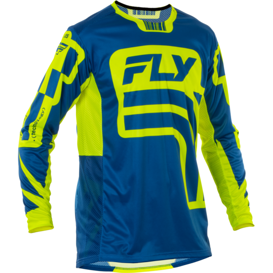 Maillot cross Fly Racing 2026 Lite - Le Current- Blanc Vert Bleu