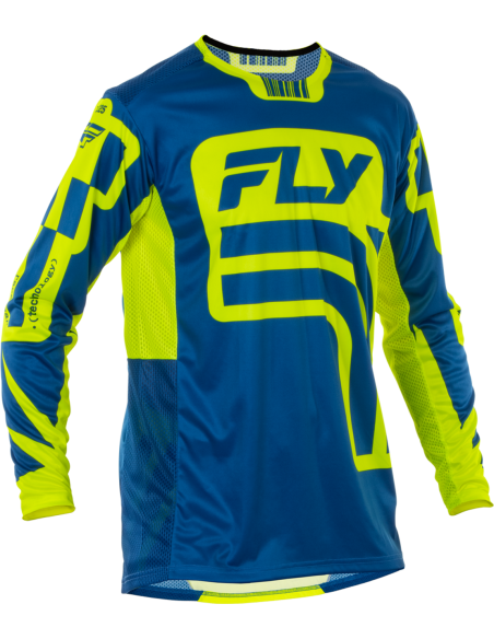 Maillot cross Fly Racing 2026 Lite - Le Current- Blanc Vert Bleu