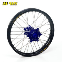 Roue arrière complète HAAN WHEELS (19x2,15) - Jante A60 noire / Moyeu bleu / Rayons argent - KTM / HVA