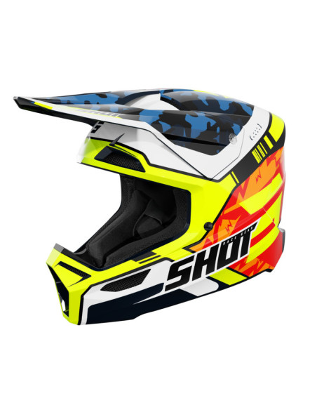 Casque cross enfant Shot 2026 Furious Flash - Jaune fluo
