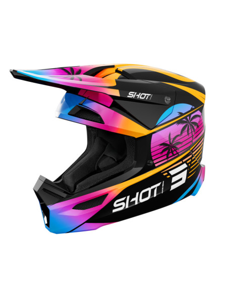 Casque cross enfant Shot 2026 Furious Miami - Orange