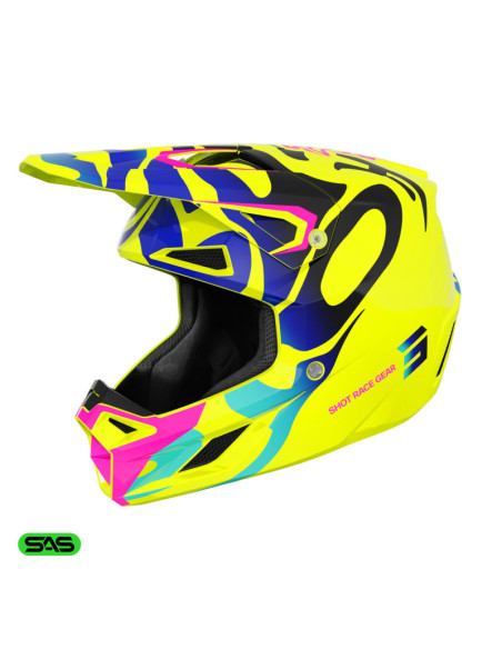 Casque cross enfant Shot 2026 Speed Ghost - Jaune fluo