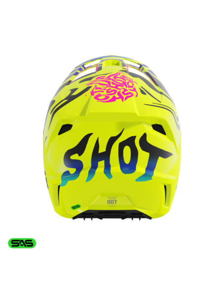 Casque cross enfant Shot 2026 Speed Ghost - Jaune fluo