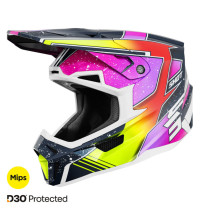 Casque cross Shot 2026 Lite Racing - Jaune fluo