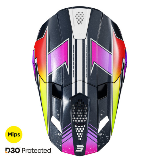 Casque cross Shot 2026 Lite Racing - Jaune fluo
