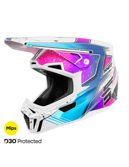 Casque cross Shot 2026 Lite Racing - Rose