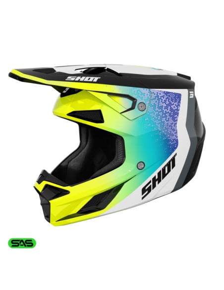 Casque cross Shot 2026 Speed Hybrid - Jaune fluo