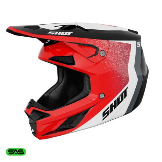 Casque cross Shot 2026 Speed Hybrid - Rouge