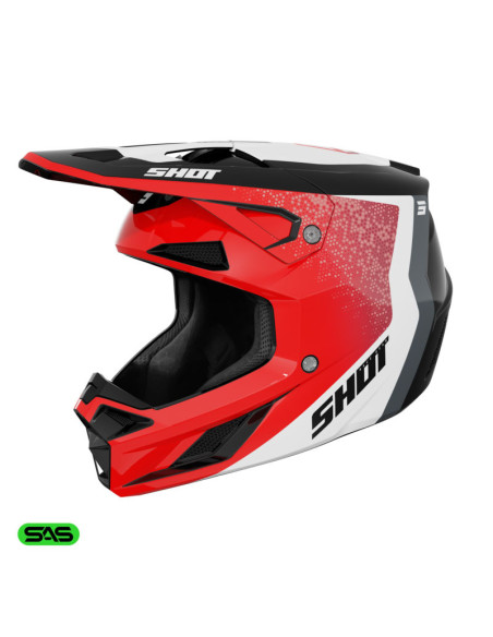 Casque cross Shot 2026 Speed Hybrid - Rouge