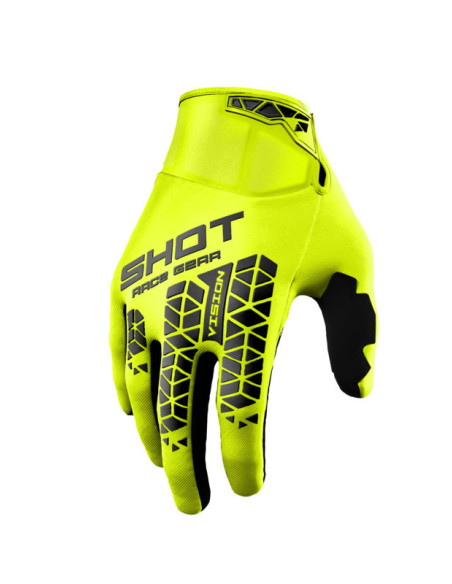 Gants cross Shot Vision Tech - Jaune fluo