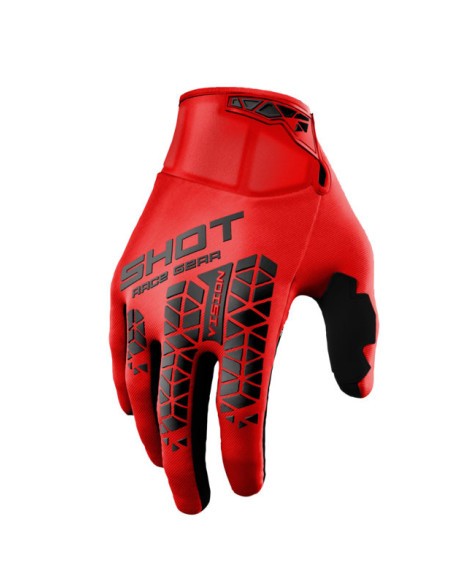 Gants cross Shot Vision Tech - Rouge