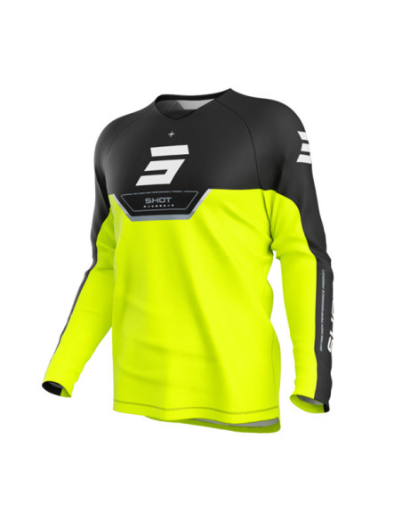 Maillot cross enfant Shot 2026 Draw Daytona - Jaune fluo