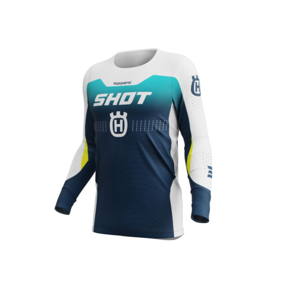 Maillot cross Shot 2026 Aerolite Husqvarna - Bleu