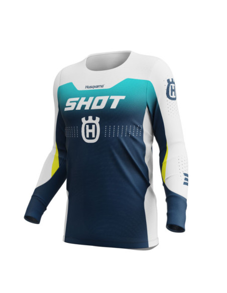 Maillot cross Shot 2026 Aerolite Husqvarna - Bleu