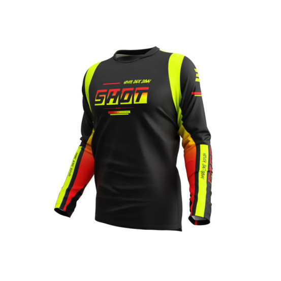 Maillot cross Shot 2026 Devo Block - Jaune fluo