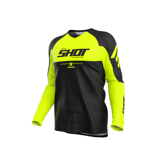 Maillot cross Shot 2026 Draw Private - Jaune fluo