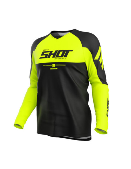 Maillot cross Shot 2026 Draw Private - Jaune fluo