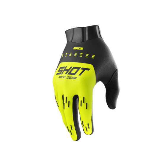Gants cross enfant Shot Race Evo - Jaune fluo
