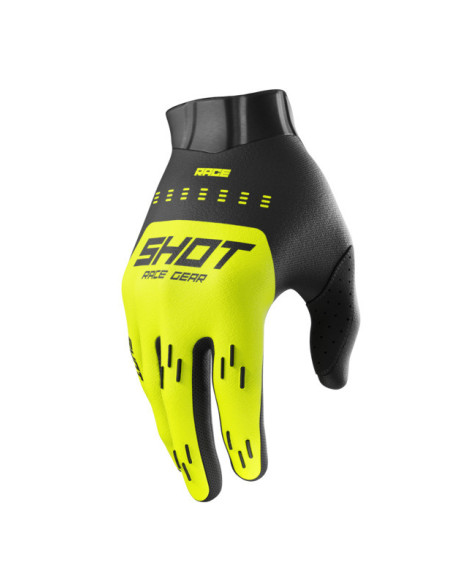 Gants cross enfant Shot Race Evo - Jaune fluo
