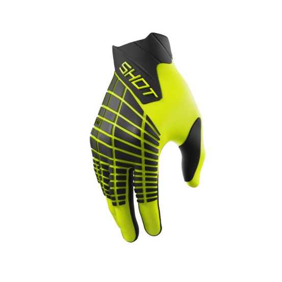 Gants cross Shot Core Max - Jaune fluo