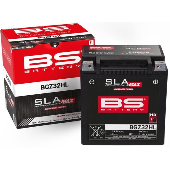Batterie moto 12v BS BIX32HL SLA MAX sans entretien activée usine