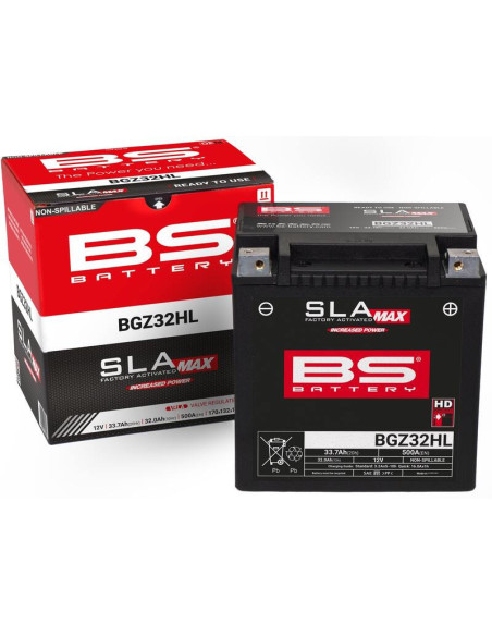 Batterie moto 12v BS BIX32HL SLA MAX sans entretien activée usine